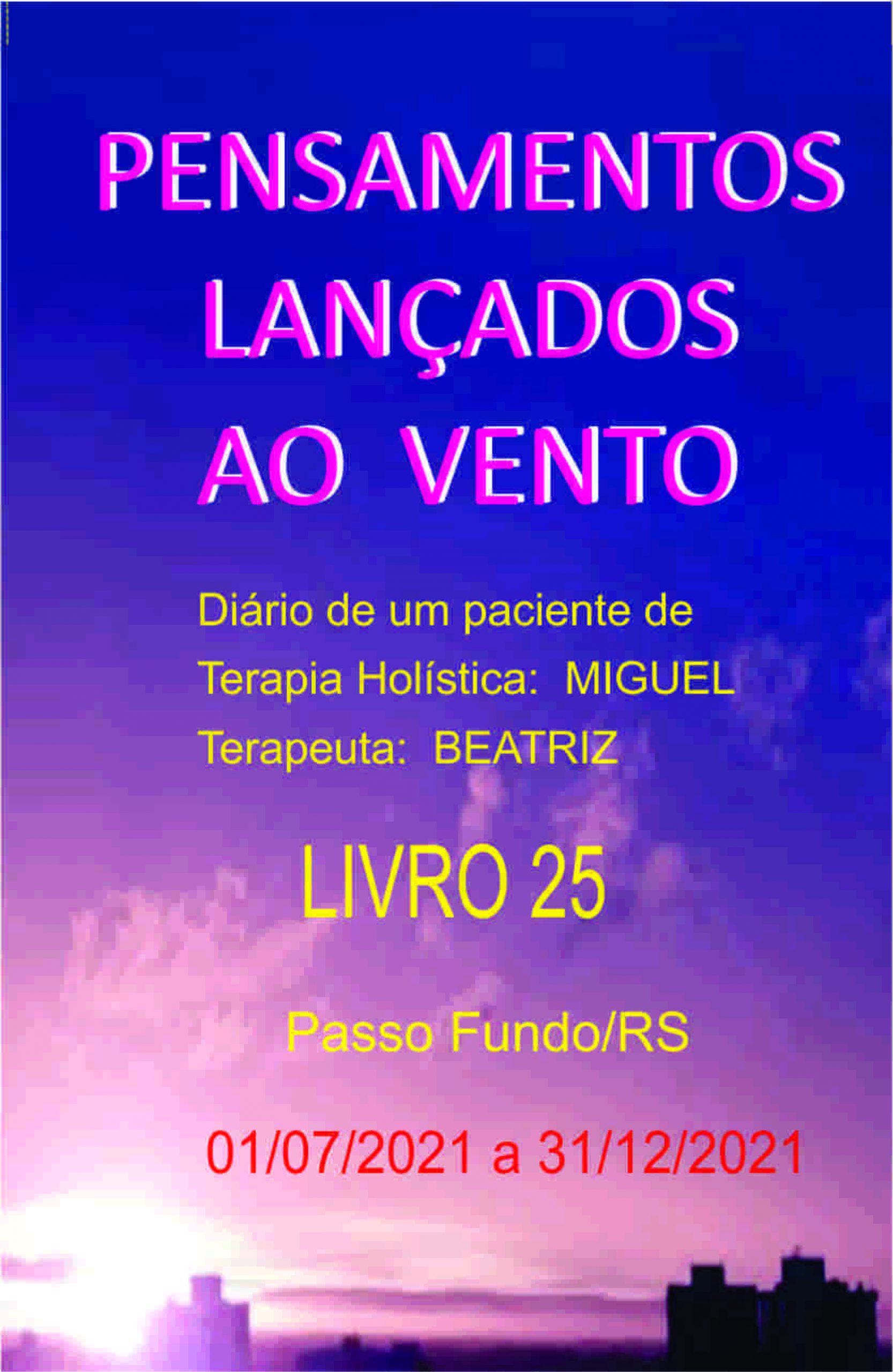 Capa do Livro Pensamentos Lançados ao Vento - Livro 25